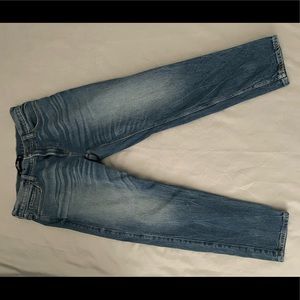 Hollister jeans, and they were worn once.